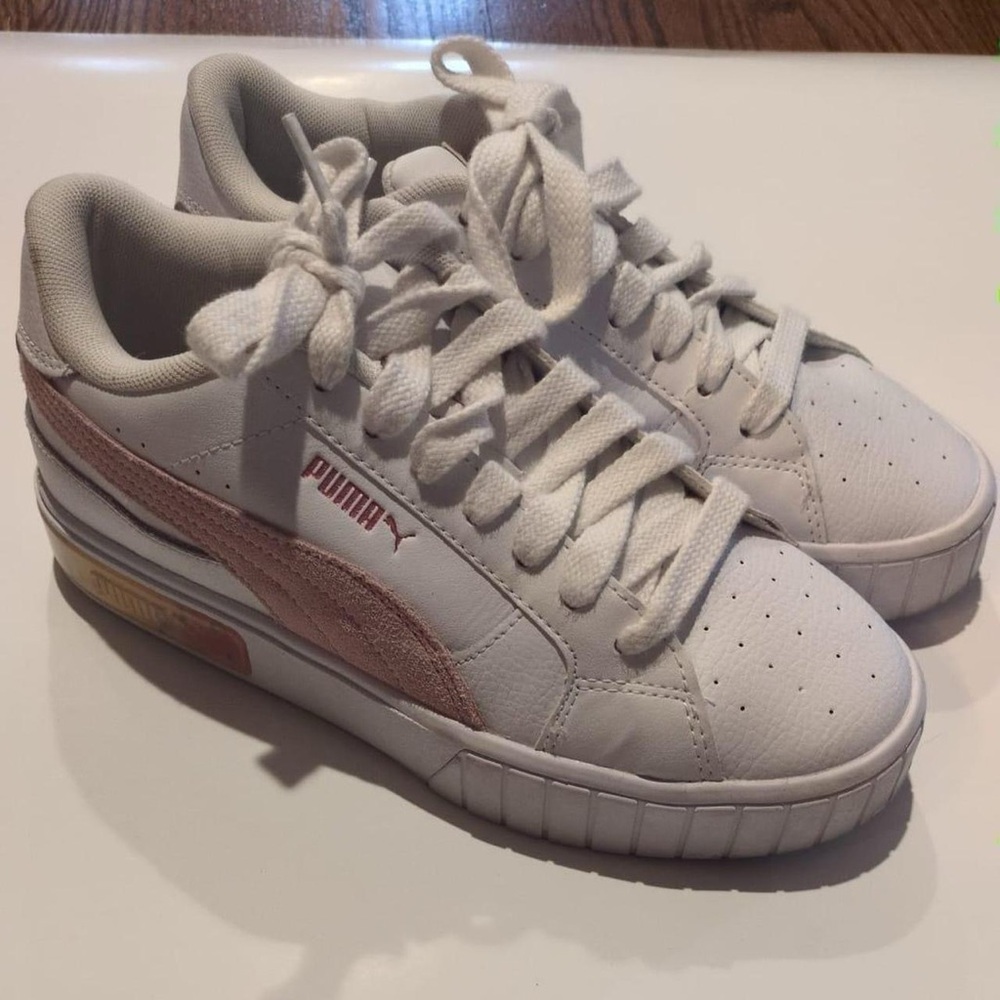PUMA Women's White & Blush Casual Sneakers - Picture 3 of 5